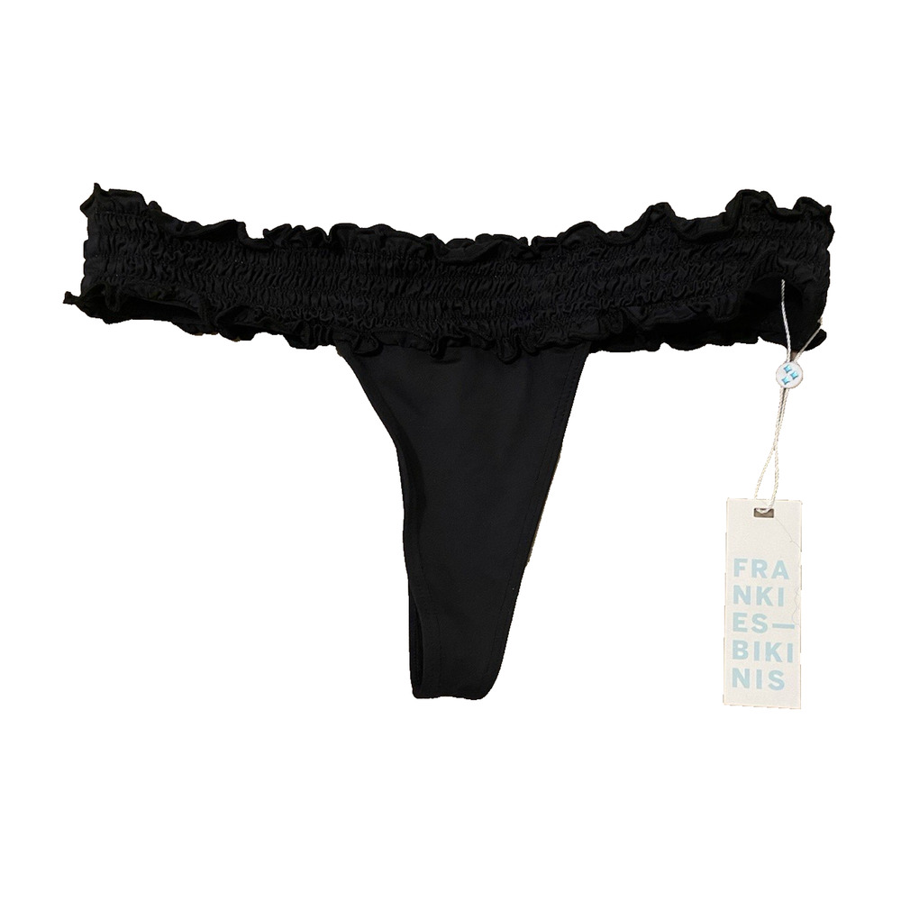 NWT Frankies Bikinis Sofia Micro Bikini Bottom S Black Beach Vacation Sexy - Picture 5 of 8